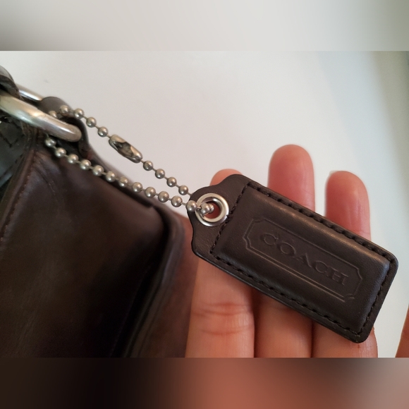 COACH Shoulder/Messenger Bag Dark Brown Suede Leather Women - Picture 4 of 10